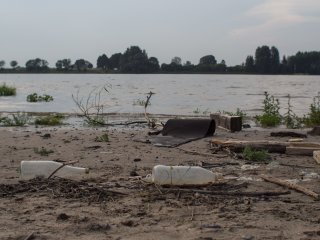 Müll am Rheinufer
